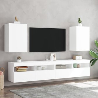 Tv-wandmeubel 40,5x30x60 cm bewerkt hout wit 4