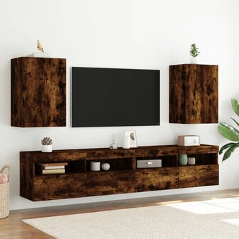 Tv-wandmeubel 40,5x30x60 cm bewerkt hout gerookt eikenkleurig 4