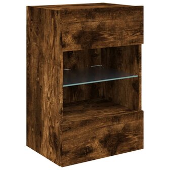 Tv-wandmeubel met LED-verlichting 40x30x60,5 cm gerookt eiken 3