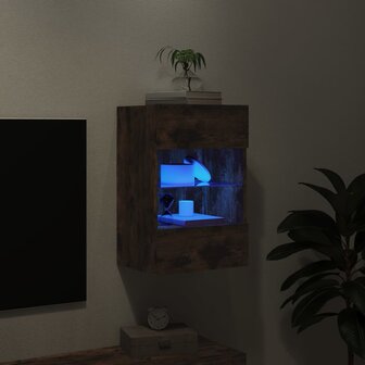 Tv-wandmeubel met LED-verlichting 40x30x60,5 cm gerookt eiken 4