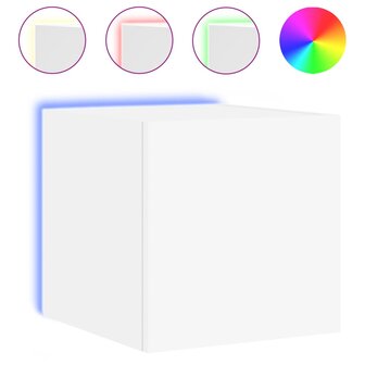 Tv-wandmeubel met LED-verlichting 100x35x30 cm wit 2