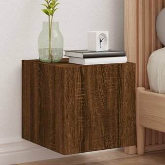 Tv-wandmeubel met LED-verlichting 30,5x35x30 cm bruineiken 1