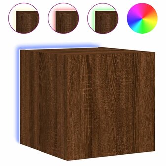 Tv-wandmeubel met LED-verlichting 30,5x35x30 cm bruineiken 2