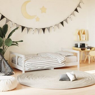 Kinderbedframe 80x160 cm massief grenenhout wit 1