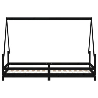 Kinderbedframe 90x200 cm massief grenenhout zwart 5
