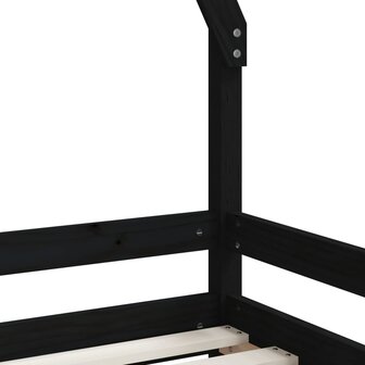 Kinderbedframe 90x200 cm massief grenenhout zwart 7