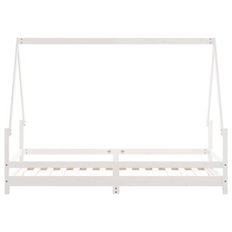 Kinderbedframe 90x190 cm massief grenenhout wit 5