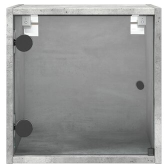 Nachtkastje met glazen deur 35x37x35 cm betongrijs 6