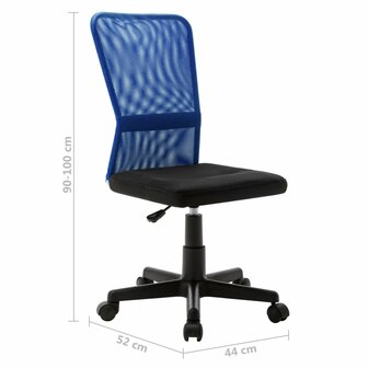 Kantoorstoel 44x52x100 cm mesh stof zwart en blauw 8