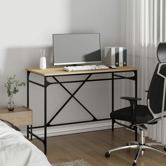 Bureau 100x50x75 cm bewerkt hout en ijzer sonoma eikenkleurig 3