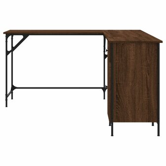 Bureau 141x141x75 cm bewerkt hout bruin eikenkleur 5