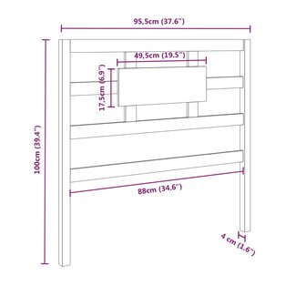 Hoofdbord 95,5x4x100 cm massief grenenhout honingbruin 6