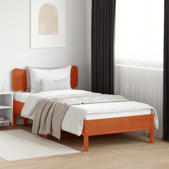 Hoofdbord 90 cm massief grenenhout wasbruin 3