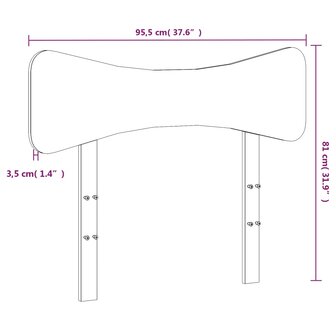Hoofdbord 90 cm massief grenenhout wasbruin 9