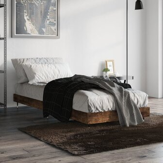 Bedframe zonder matras hout gerookt eikenkleurig 75x190 cm 1