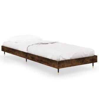 Bedframe zonder matras hout gerookt eikenkleurig 75x190 cm 2