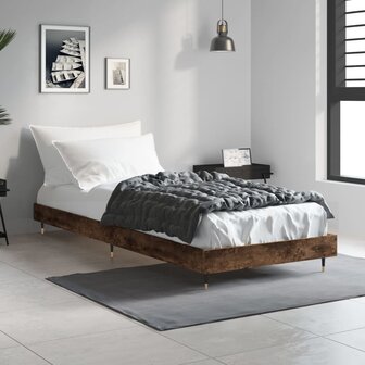 Bedframe zonder matras hout gerookt eikenkleurig 75x190 cm 3