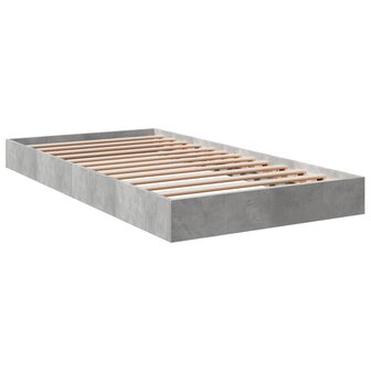 Bedframe bewerkt hout betongrijs 90x190 cm 6