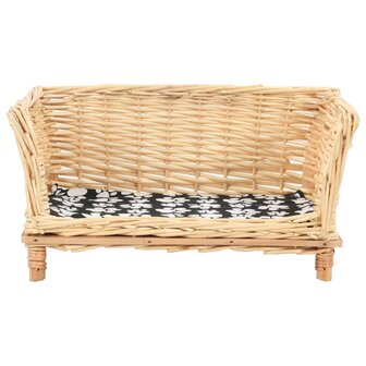 Hondenmand met kussen 50x33x30 cm natuurlijk wilgen 2