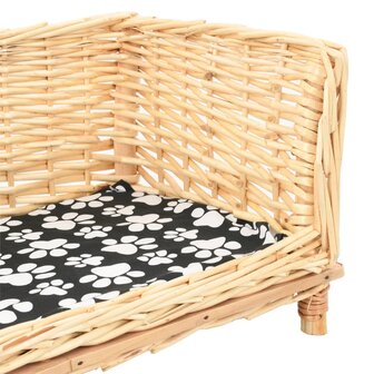 Hondenmand met kussen 50x33x30 cm natuurlijk wilgen 4