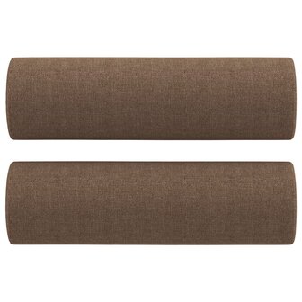 Tweezitsbank met sierkussens 140 cm stof bruin 5