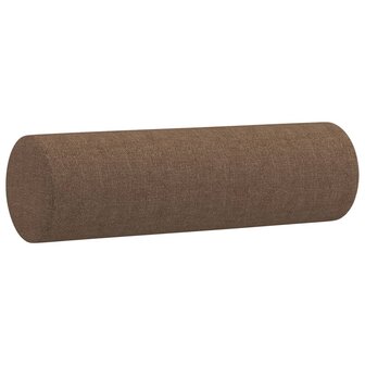 Tweezitsbank met sierkussens 140 cm stof bruin 6