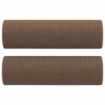 Tweezitsbank met sierkussens 140 cm stof bruin 5