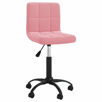 Kantoorstoel draaibaar fluweel roze 2