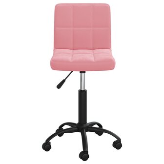 Kantoorstoel draaibaar fluweel roze 3