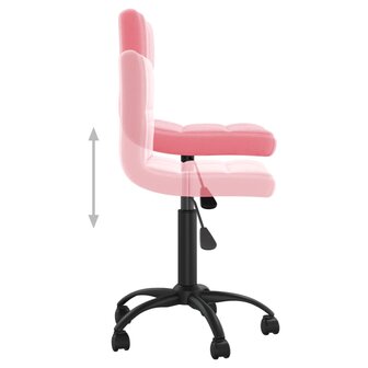 Kantoorstoel draaibaar fluweel roze 6