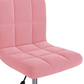 Kantoorstoel draaibaar fluweel roze 7