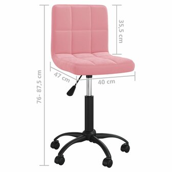 Kantoorstoel draaibaar fluweel roze 8