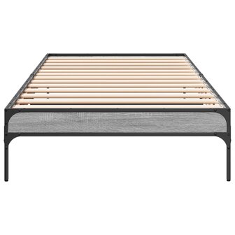 Bedframe bewerkt hout en metaal grijs sonoma eiken 90x190 cm 4