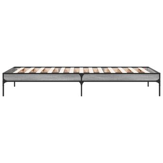 Bedframe bewerkt hout en metaal grijs sonoma eiken 90x190 cm 5