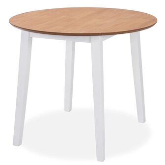 Eetkamerset MDF en rubberwood wit 5-delig 2