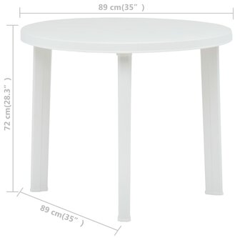Tuintafel 89 cm kunststof wit 5