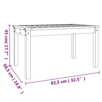 Tuintafel 82,5x50,5x45 cm massief grenenhout zwart 8