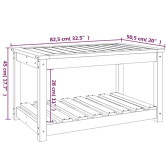 Tuintafel 82,5x50,5x45 cm massief grenenhout zwart 8