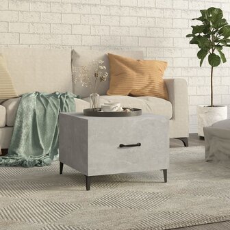 Salontafel met metalen poten 50x50x40 cm betongrijs 1