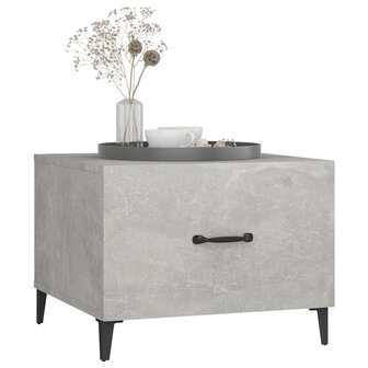Salontafel met metalen poten 50x50x40 cm betongrijs 4
