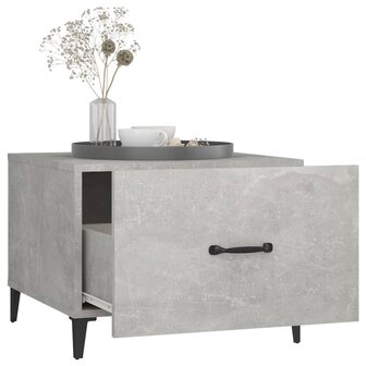 Salontafel met metalen poten 50x50x40 cm betongrijs 5