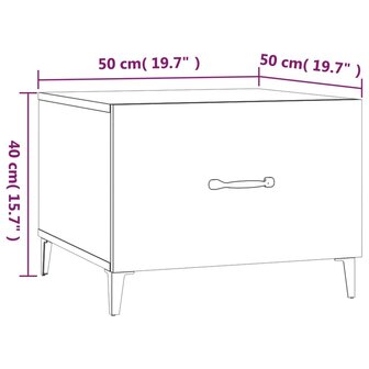 Salontafel met metalen poten 50x50x40 cm betongrijs 9