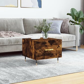 Salontafel 50x50x40 cm bewerkt hout gerookt eikenkleurig 1