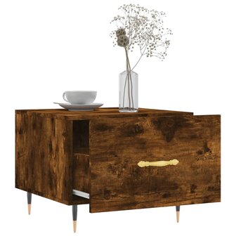 Salontafel 50x50x40 cm bewerkt hout gerookt eikenkleurig 4