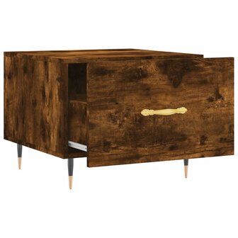 Salontafel 50x50x40 cm bewerkt hout gerookt eikenkleurig 6