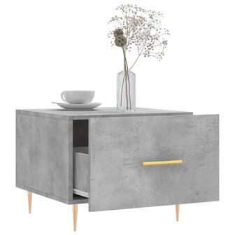 Salontafel 50x50x40 cm bewerkt hout betongrijs 4