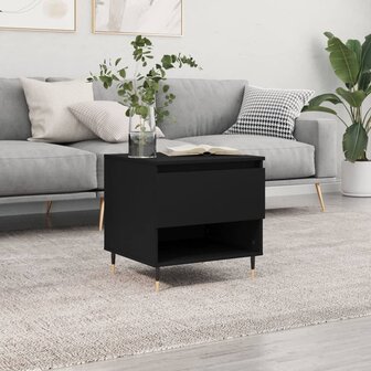 Salontafel 50x46x50 cm bewerkt hout zwart 1