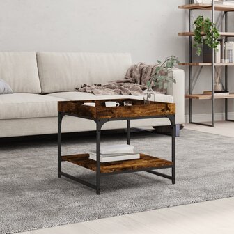 Salontafel 49,5x49,5x45 cm bewerkt hout gerookt eikenkleurig 1