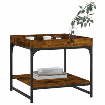 Salontafel 49,5x49,5x45 cm bewerkt hout gerookt eikenkleurig 3