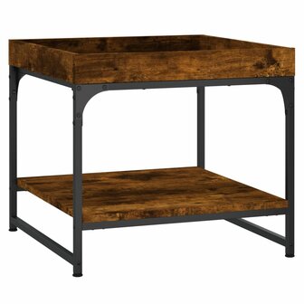 Salontafel 49,5x49,5x45 cm bewerkt hout gerookt eikenkleurig 6